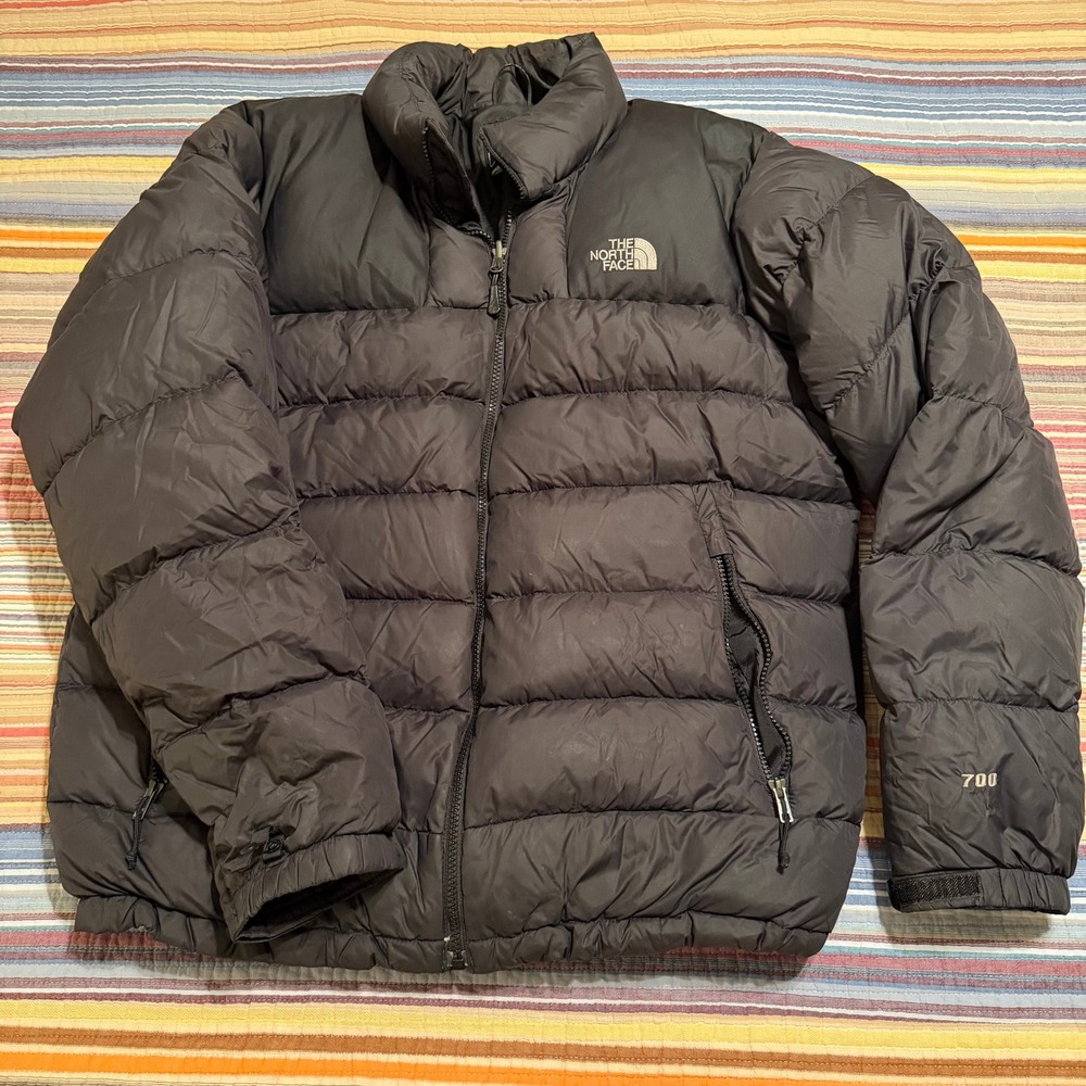 The North Face 700 Fill Down Puffer Jacket Black Mens L G Insulated